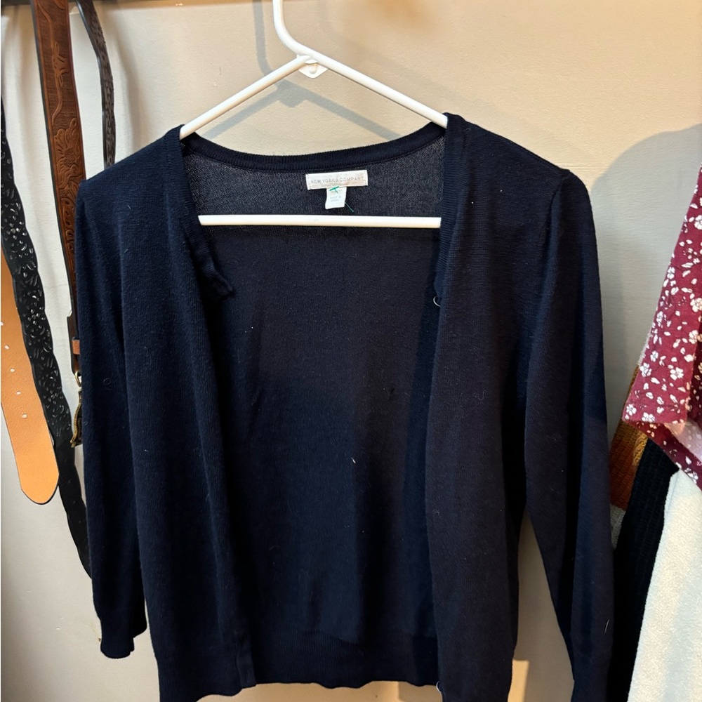 New York & Company Dark Blue Cardigan